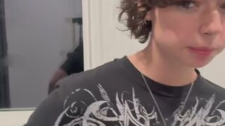 Black T Shirt Lifting to Flash White Boobs amp Pink Nip