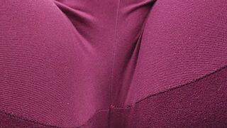 Purple Yoga Pants Masturbation, upclose view, no nudity, dirty talk, cumming, stretchy pants