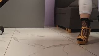 angry wife crush toycar in kitchen