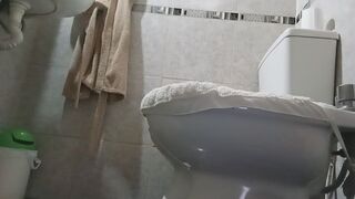 pee in the bathroom