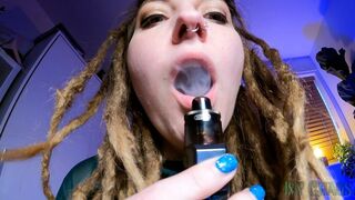 Giantess Envelopes you in Thick Vape Smoke and Tries to Blow you off your Seat!