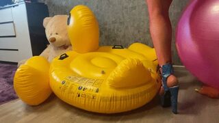 poping inflatable with heels