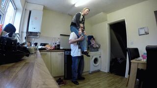 Shoulder Sitting Scissor Hold We Was Almost Caught