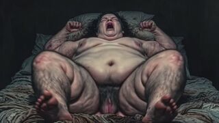 Horny Fat BBW Hairy Pussy Solo Masturbation - Moaning Wet Bush Orgasm