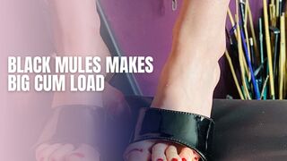 Black Mules shoejob cum
