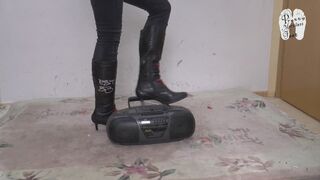 Radio under old heeled Boots
