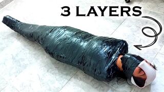 Art Project Turns Into Triple Tape Mummification + Humiliating Panty Hood For Jasmin Aranda (4K Ultra HD)
