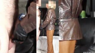 Tan Leather Brown Suit Jackoff