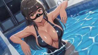 Underwater Breath-Hold Masturbation in Tight Swimsuit - Pool Bottom Squirting Orgasms