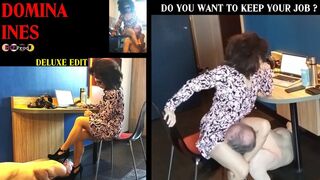 FEMALE BOSS INES HUMILIATES her Coworker to let him keep his Job (HD)