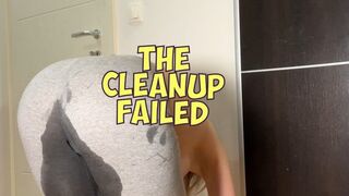 A wet floor and wet leggings