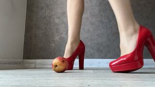 Crush apple with heels!