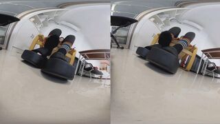 The giant YIDE wore black pants and black socks and humiliated and disciplined Jamie 3dvr180