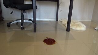 spilled glue underfoot