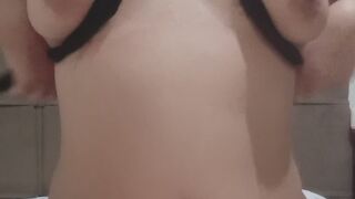 Bondage girl ties herself up tightly alone for the first time.