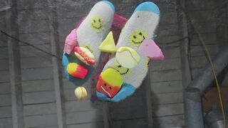Chrissy underglass squishy crush in fuzzy socks