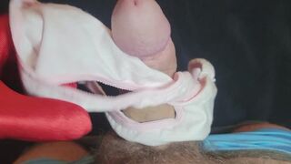 Cummy panties # 2 -pink wife's panties!