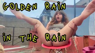 Golden rain under rain