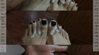 A Much Younger Loren Love: Vol 5 - Loren Love Takes A Cum Load on Her Cute Toes and Short Black Nails