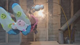Chrissy underglass squishy smash in fuzzy socks