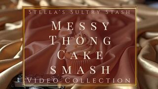 Messy Thong Cake Smash | Food Play Fetish, Ass Tease, Cake Smash, POV Seduction
