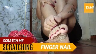 What a perfect sound she makes when she uses her long nails to scratch her feet (4)