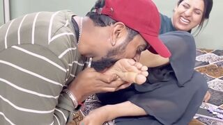 2 Video Combo – Indian Bossy Husband Biting on Feet, Hands & Fingers… She Gets Scared