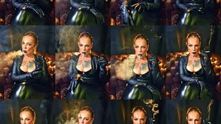 Worship — Mistress in Leather, Gloves, and Smoke — Dunhill Menthol 100s