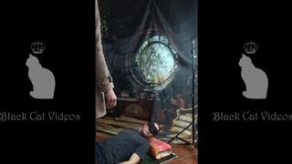 Alice trampling on a head in nylons (fullbody)