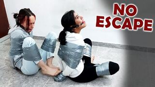 Duct Tape Escape Challenge Fails: Double Ball-Tied & Hooded Girls (Full HD 1080p)