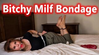 Bitchy Milf Bondage - Candle Boxxx Ballgagged, Ziptie And Rope Bound DID Struggling 1080