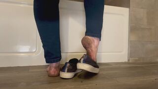 Dirty Feet After Woods; Arrival POV (Muddy Shoes, First Glimpse)