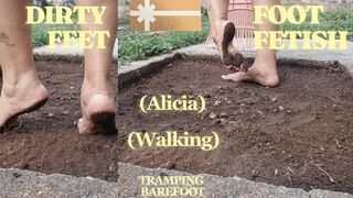 She walks and tramples the ground barefoot and her feet are dirty (2)