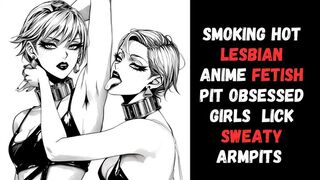 leather pvc clad smoking hot model lesbian anime fetish pit obsessed girls lick sweaty armpits