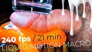 Close-Up Cumshot: Solo Masturbation with Silicone Toy & Glass, Hands-Free – 21min Extreme Slow Motion Macro 240fps