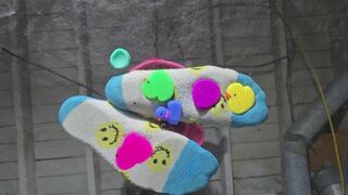 Chrissy underglass sock squishing