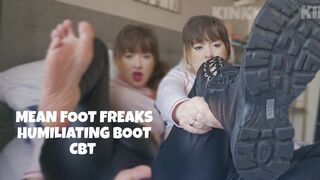 Mean Femdom Feet Freak humiliation degradation CBT Boot Fetish trampling