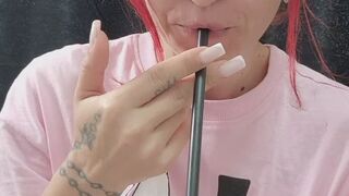 Horrible Coughing Fit – Thick Phlegm Blown Through a Straw Into Your Mouth (POV Breath Control Tease)