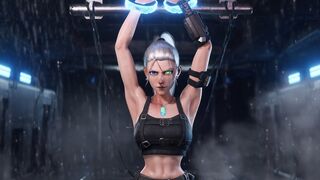 alternative anime hot bitch gets chained up in BDSM bondage and shocked with electricity as she struggles to free herself