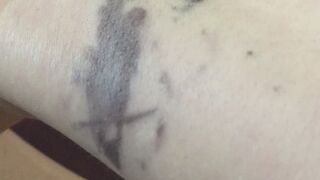 I GOT A LITTLE MESS ON MY BODY FROM THE BLACK DYE IT DRAWS COOL STUFF BASED ON MY MOOD WHILE I DO IT TO ME