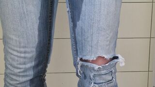 pissing and masturbation in jeans