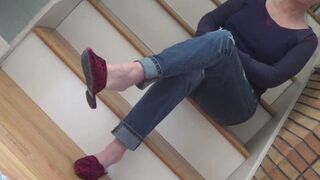 Red and Black mules