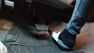 Black Socks & Nike Slide Casual Driving