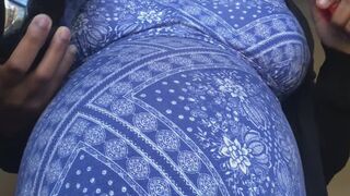 Big Pregnant Belly Burps Deep Gas Build-Up