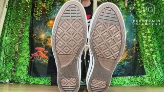 6’7 Giantess School Bully Tricks Nerd Into Worshiping My Massive Size 16 Stinky Feet - Shoe & Sock Removal