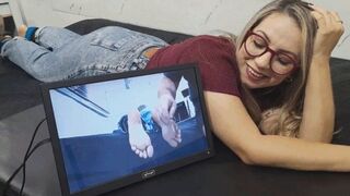 Cristal in ticklish soles on tv