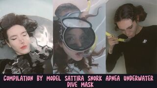 WMV COMPILATION by model Sattira snork apnea underwater dive mask 70032