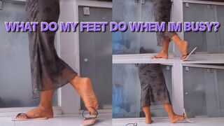 Caught Distracted Playing with Flip Flops – Barefoot Shoeplay, Wrinkled Soles, Nonstop FootPlay POV