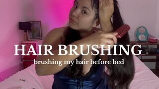 Brushing my hair before bed
