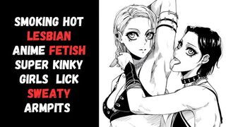 leather pvc clad smoking hot model lesbian lover anime fetish pit obsessed girls lick sweaty armpits